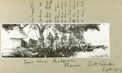 Desert Column Headquarters at Abassan, South Palestine, September 1917